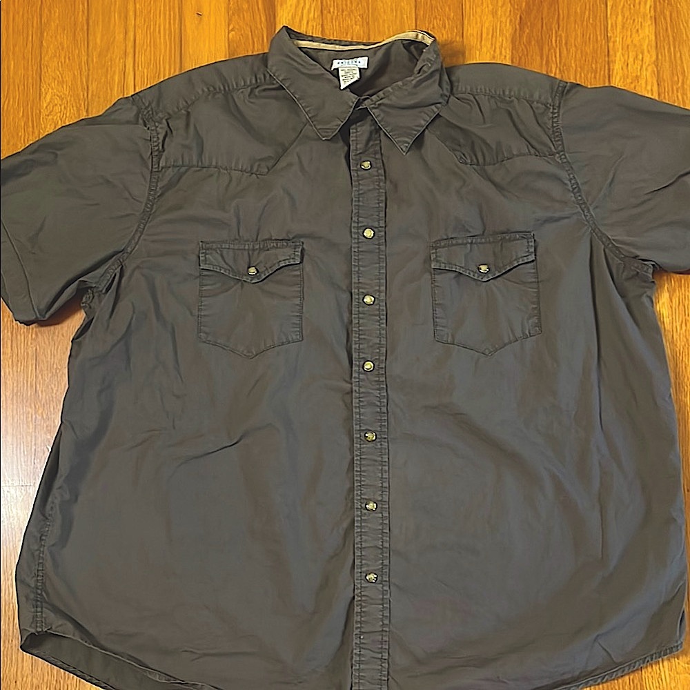 Vintage  Men's Arizona Jean Company Charcoal Button-Down Shirt